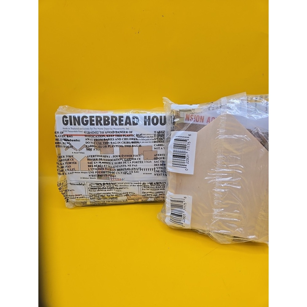 Home Depot DIY Kids Workshop Wood Craft Kits Holiday GINGERBREAD HOUSE Lot Of 2